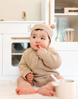 baby bodysuit and beanie