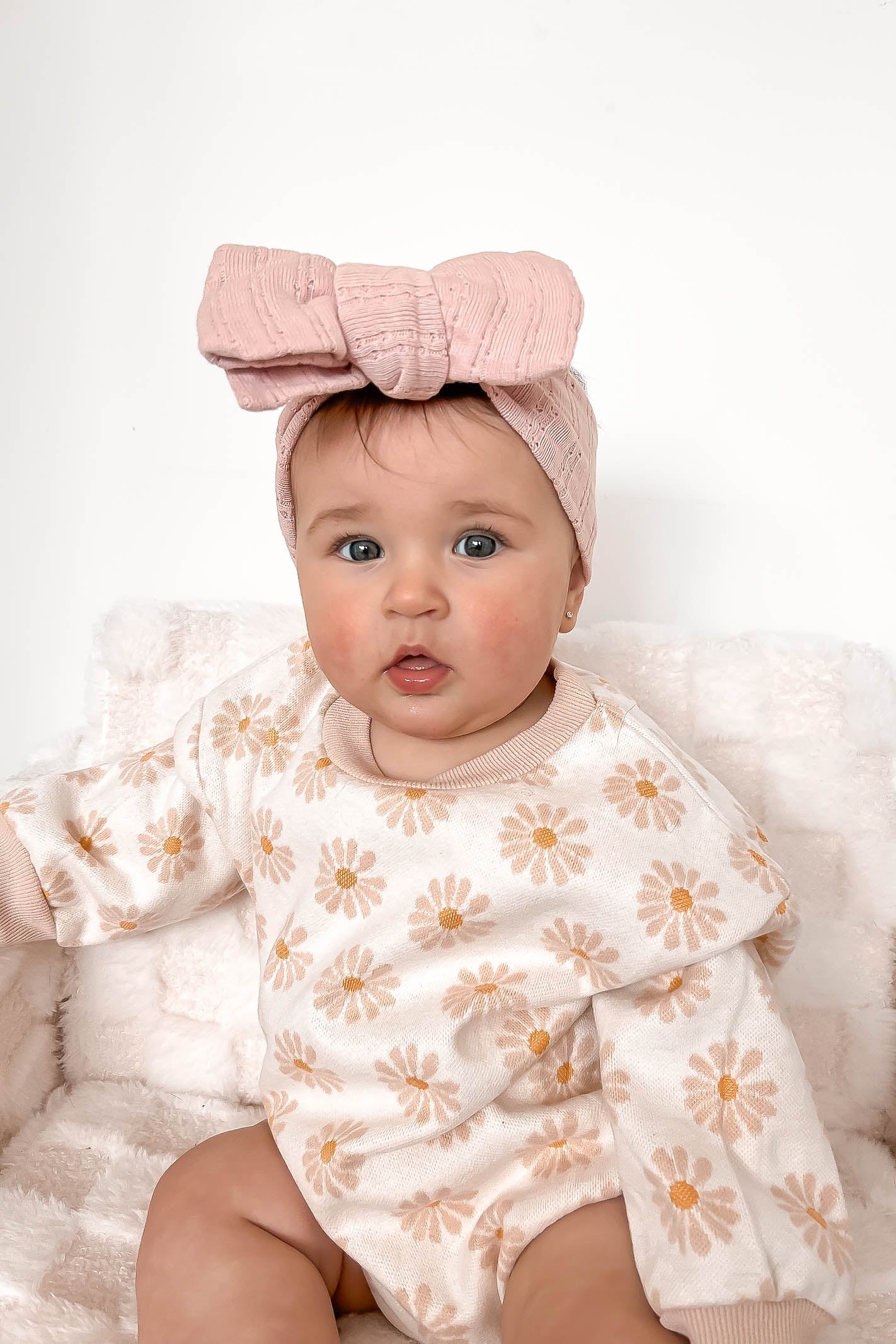 Cream Daisy Knit Baby Bodysuit