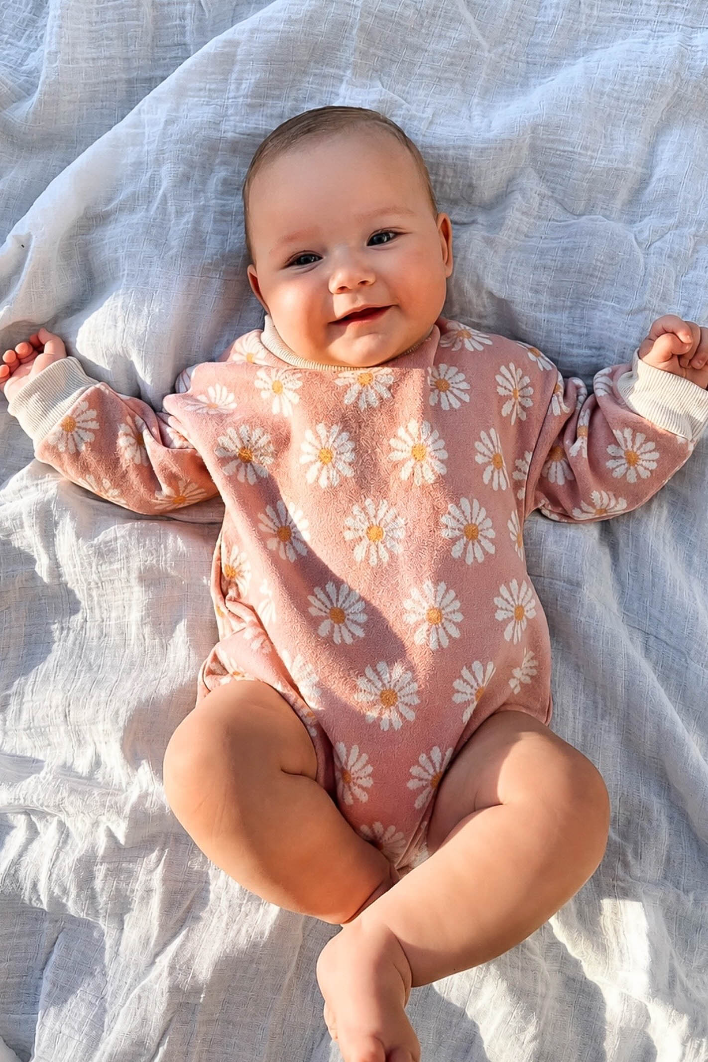 Pink Daisy Knit Baby Bodysuit