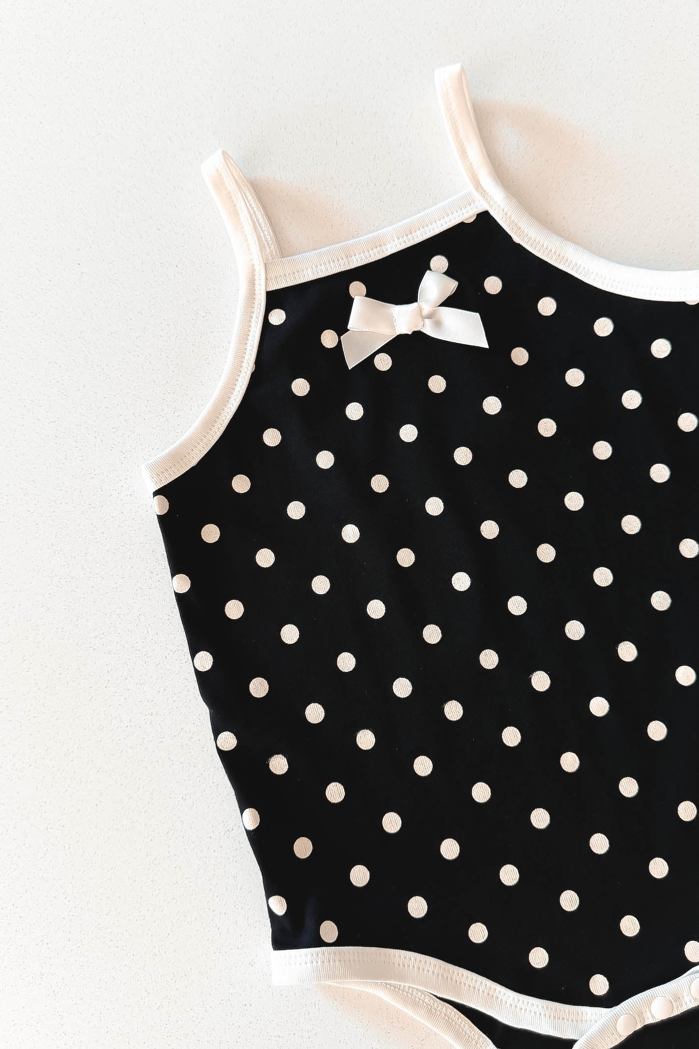 Black Cream Polka Dot Baby Bodysuit