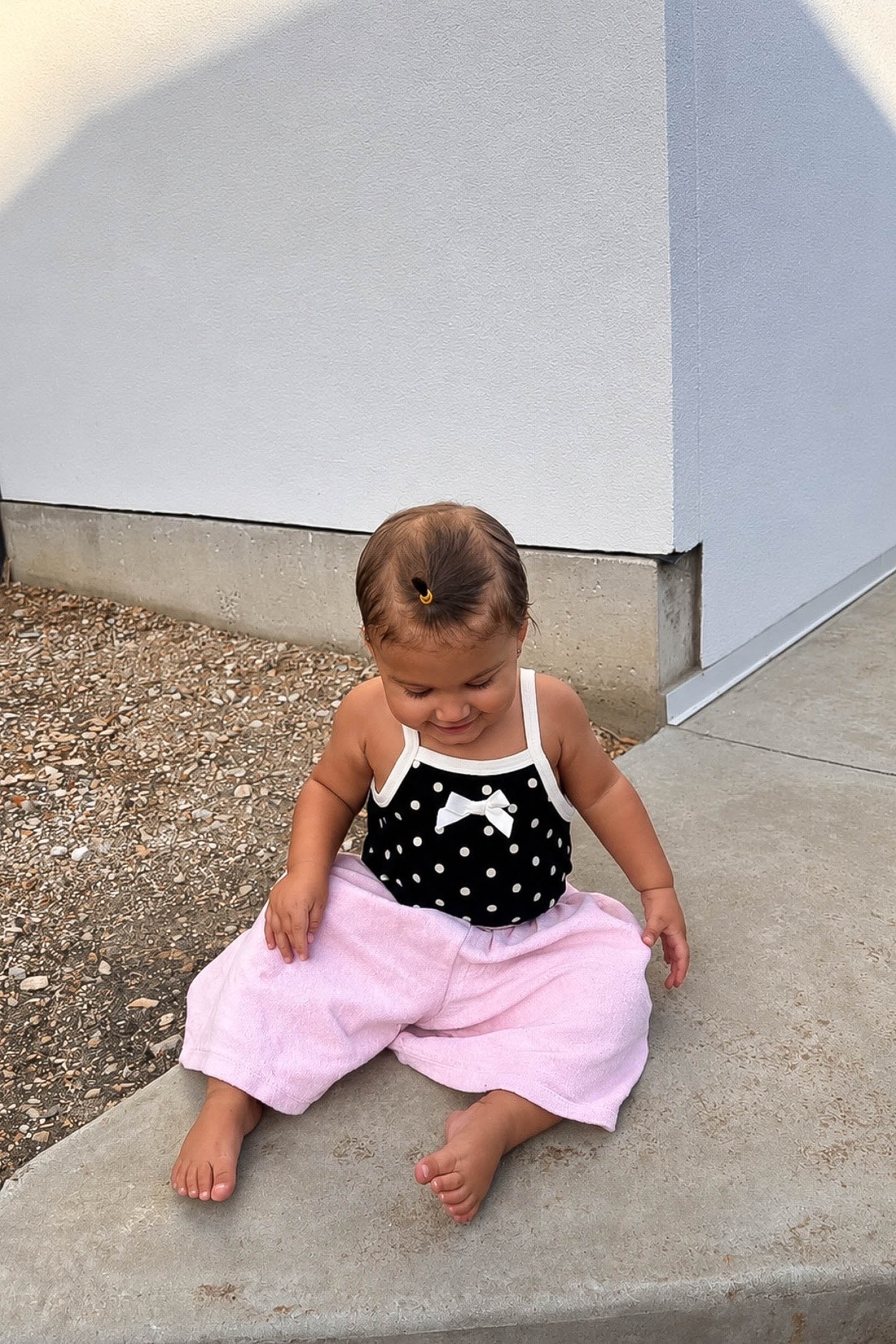 Black Cream Polka Dot Baby Bodysuit