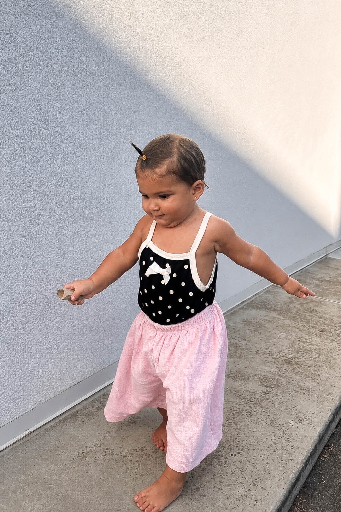 Black Cream Polka Dot Baby Bodysuit