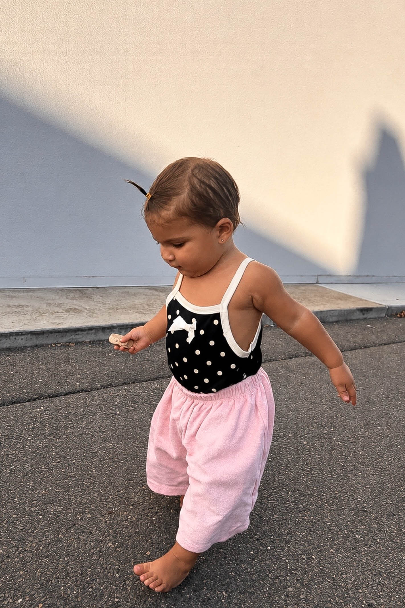 Black Cream Polka Dot Baby Bodysuit