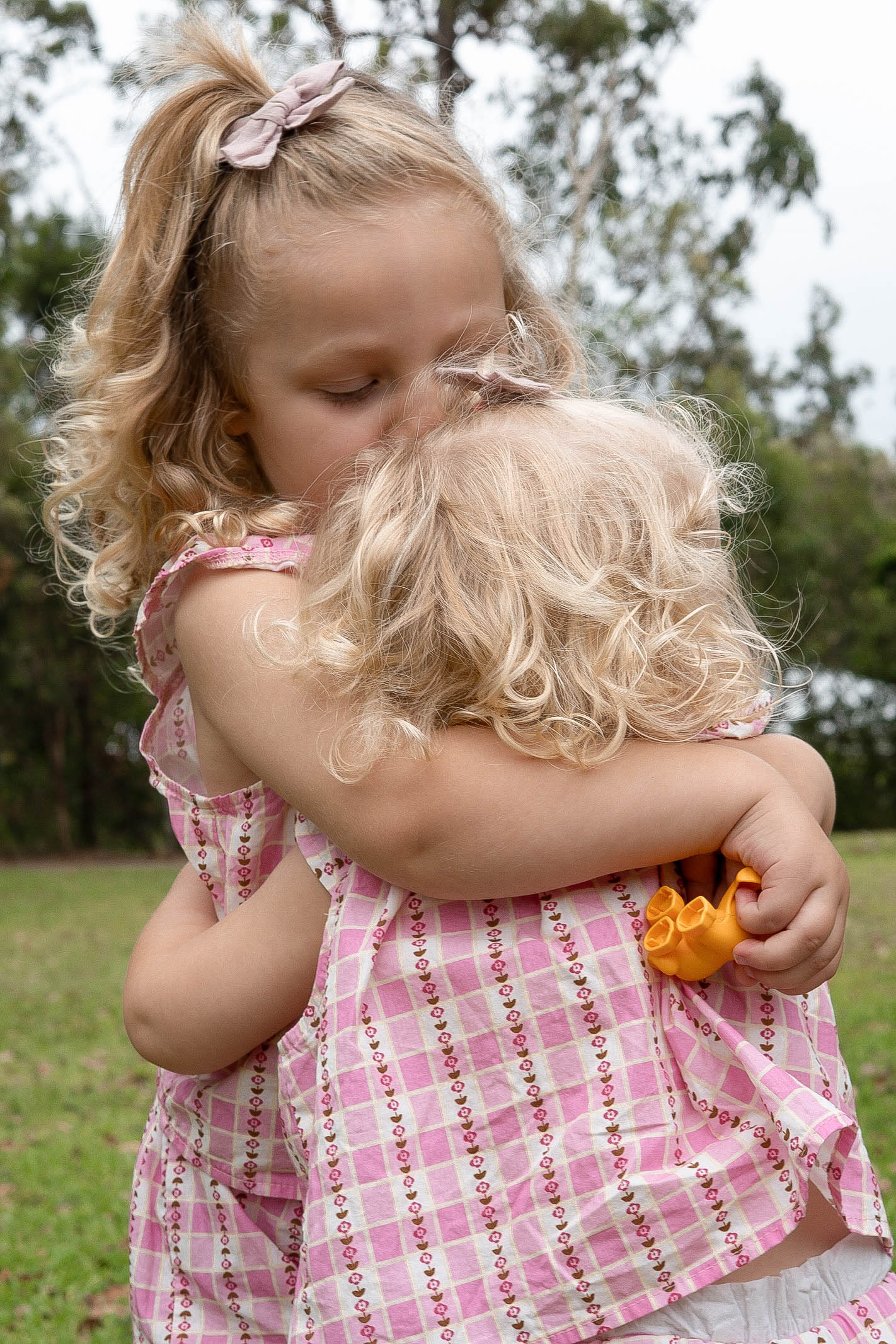 Baby girl pink gingham floral set