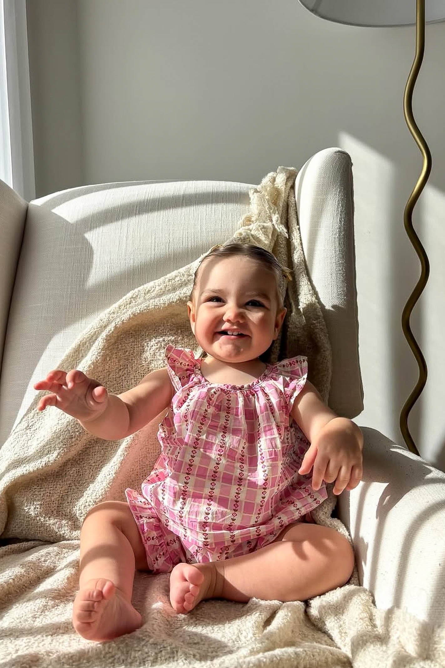 Baby girl pink gingham set