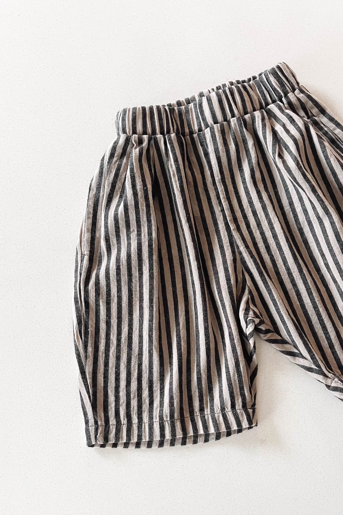 Striped shorts on a white background
