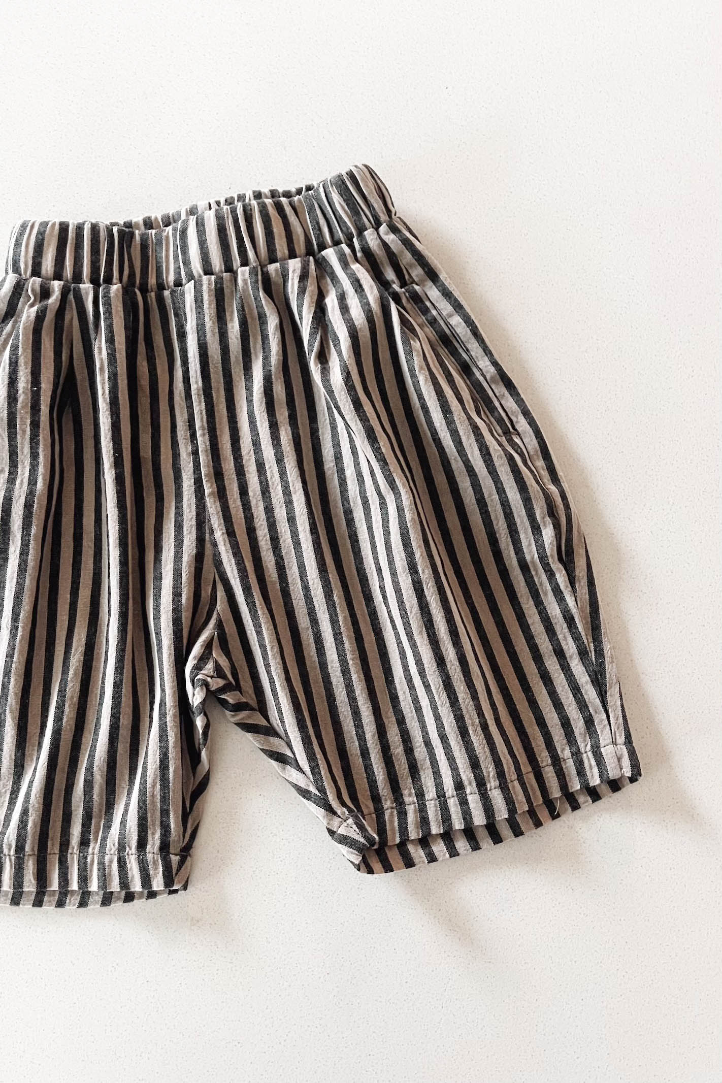 Striped shorts on a white background