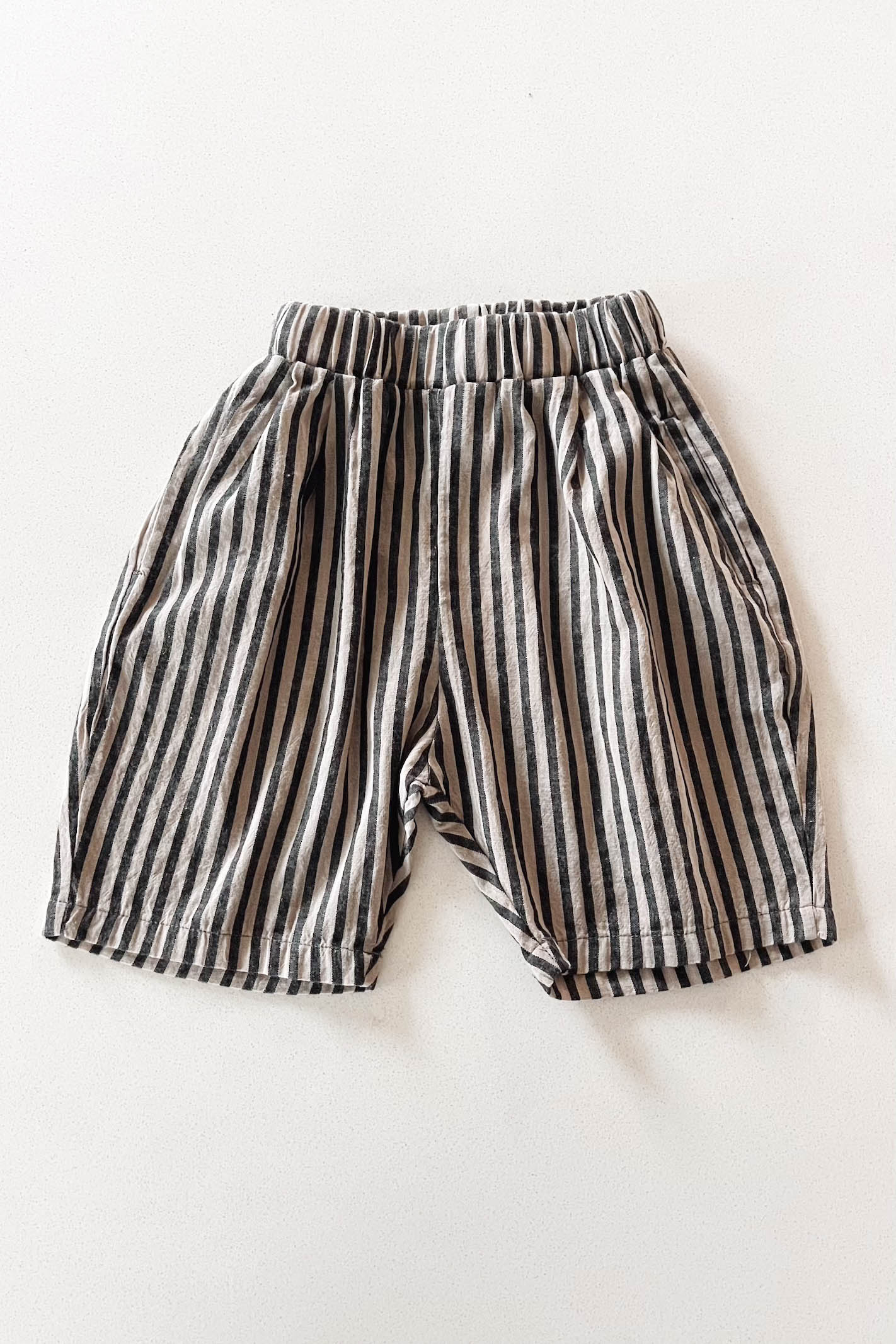 Striped shorts on a white background