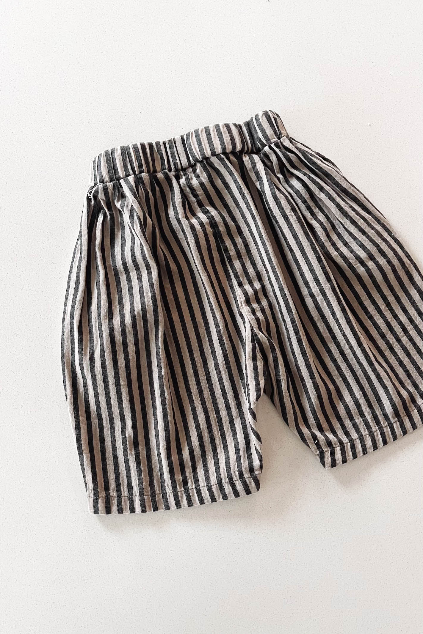 Striped shorts on a white background