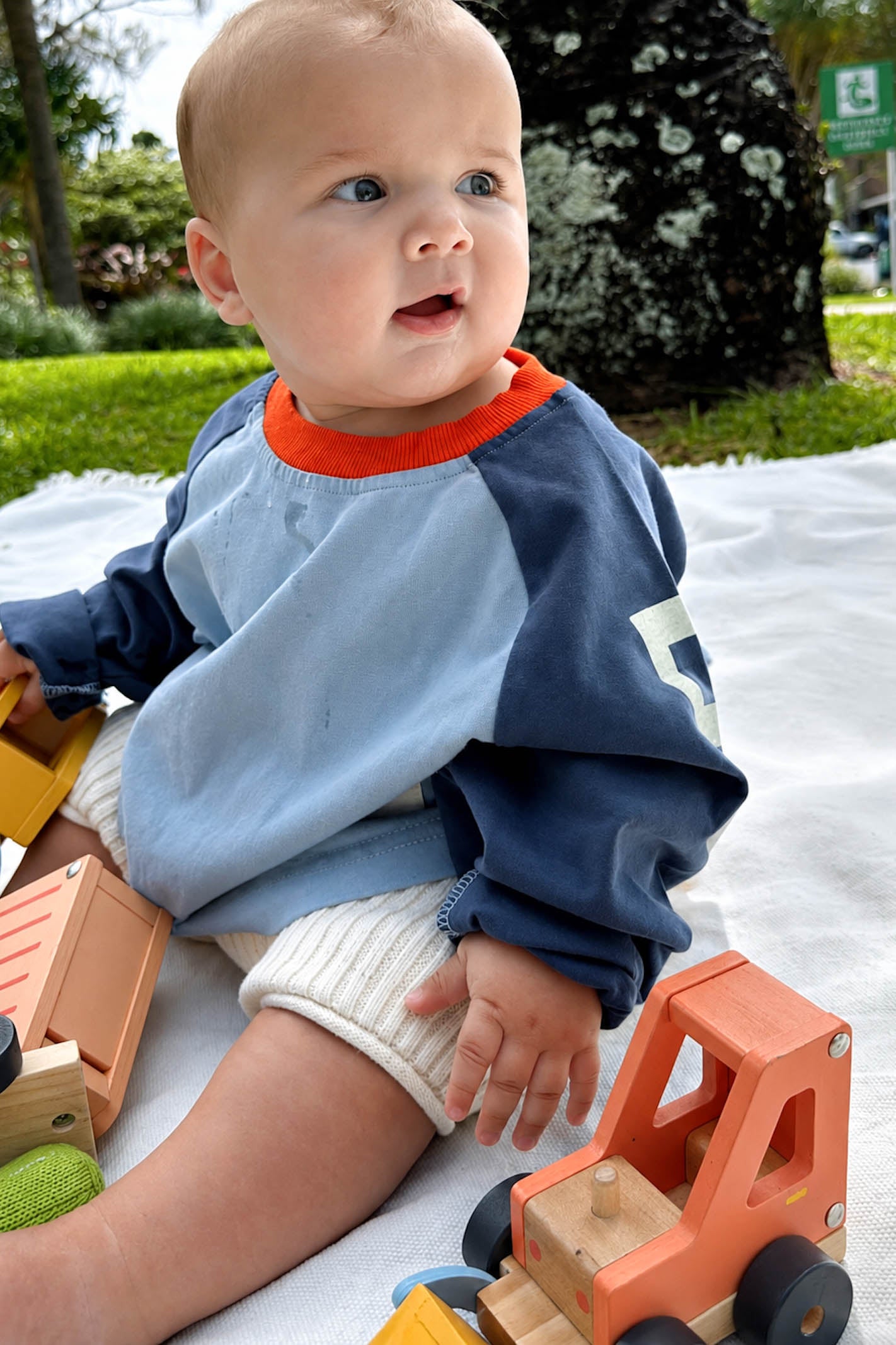 Toddler Blue Raglan Sleeve Shirt