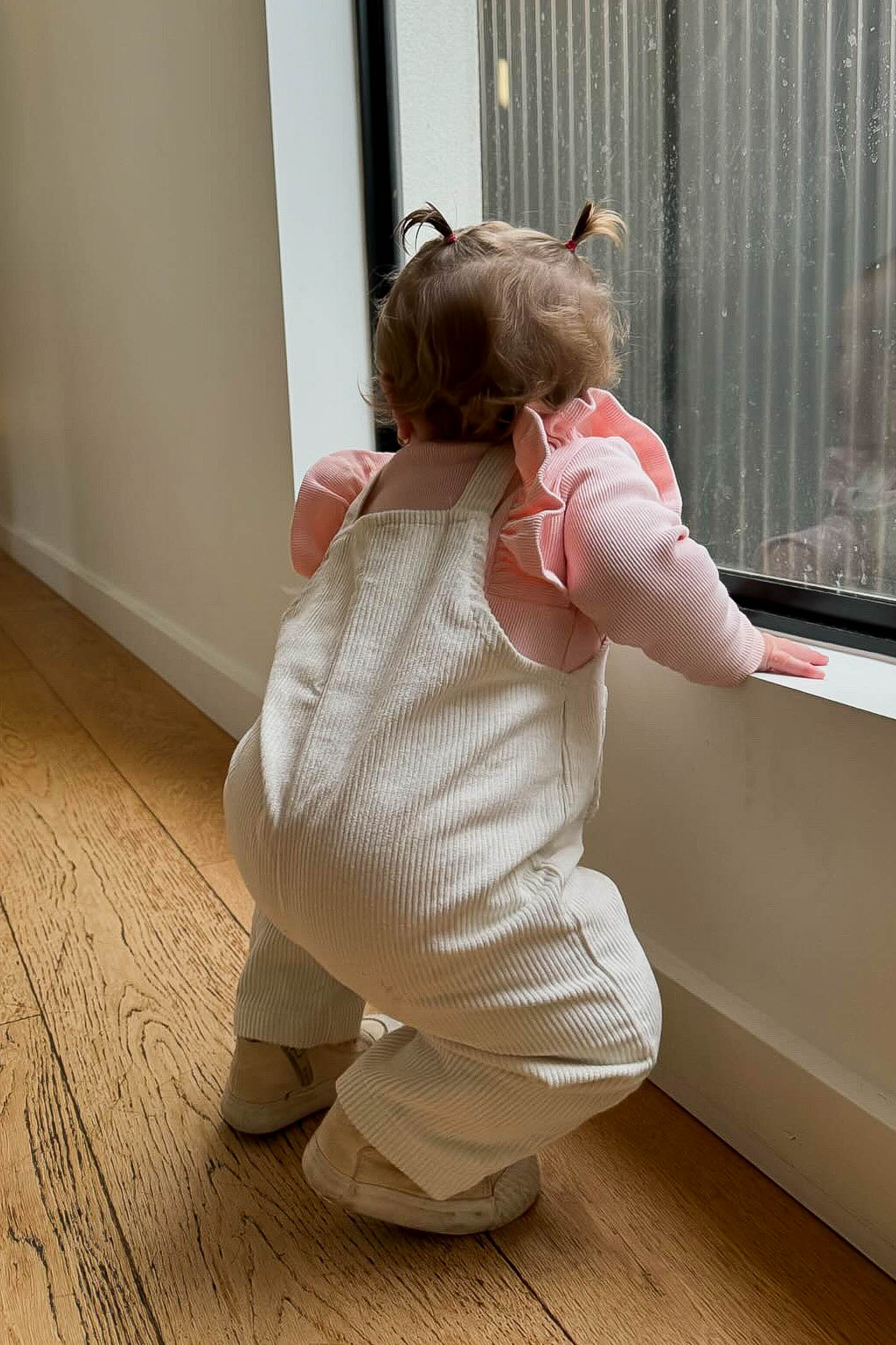 Toddler Cream Corduroy Overalls