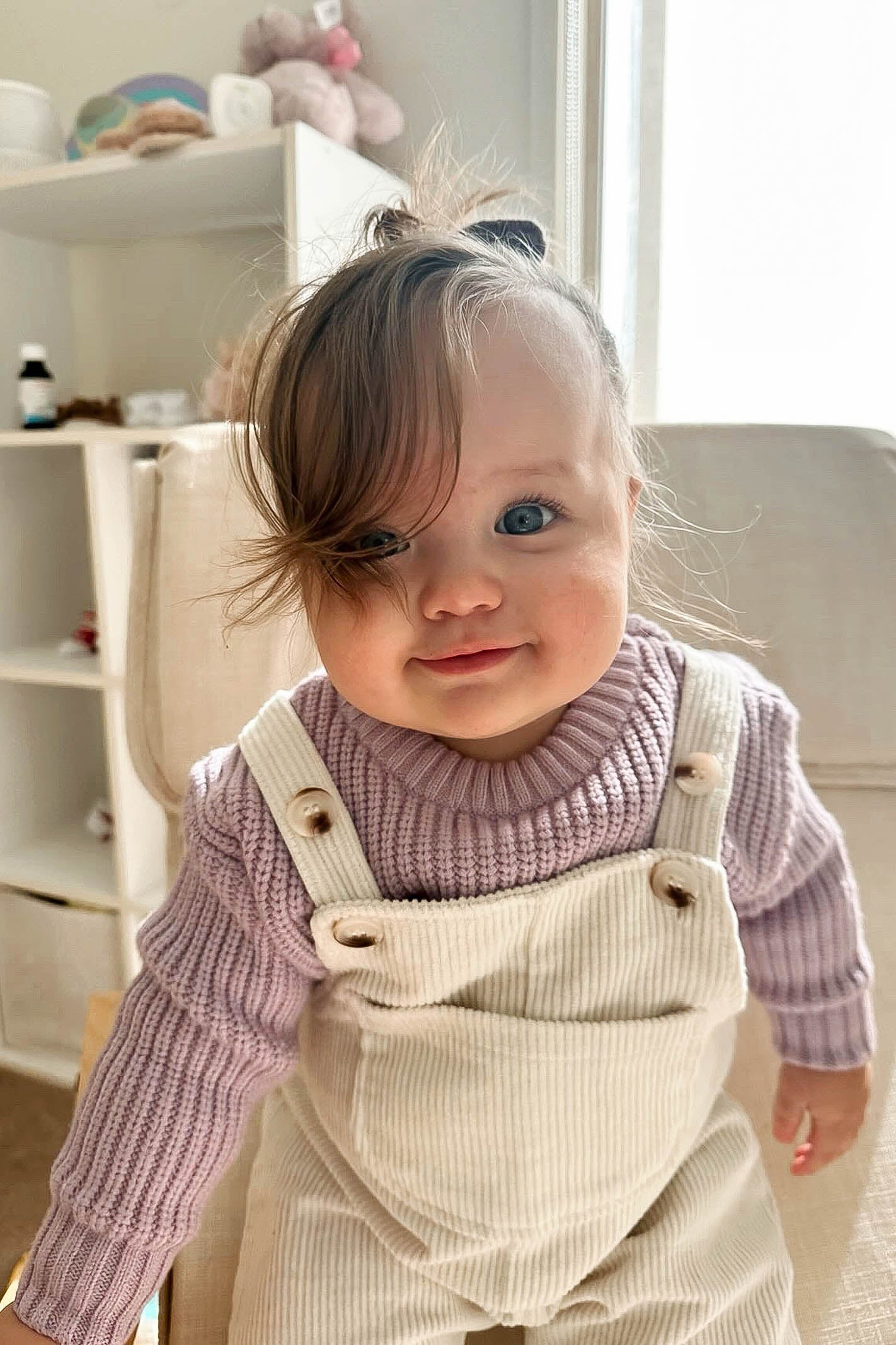 Toddler Cream Corduroy Overalls