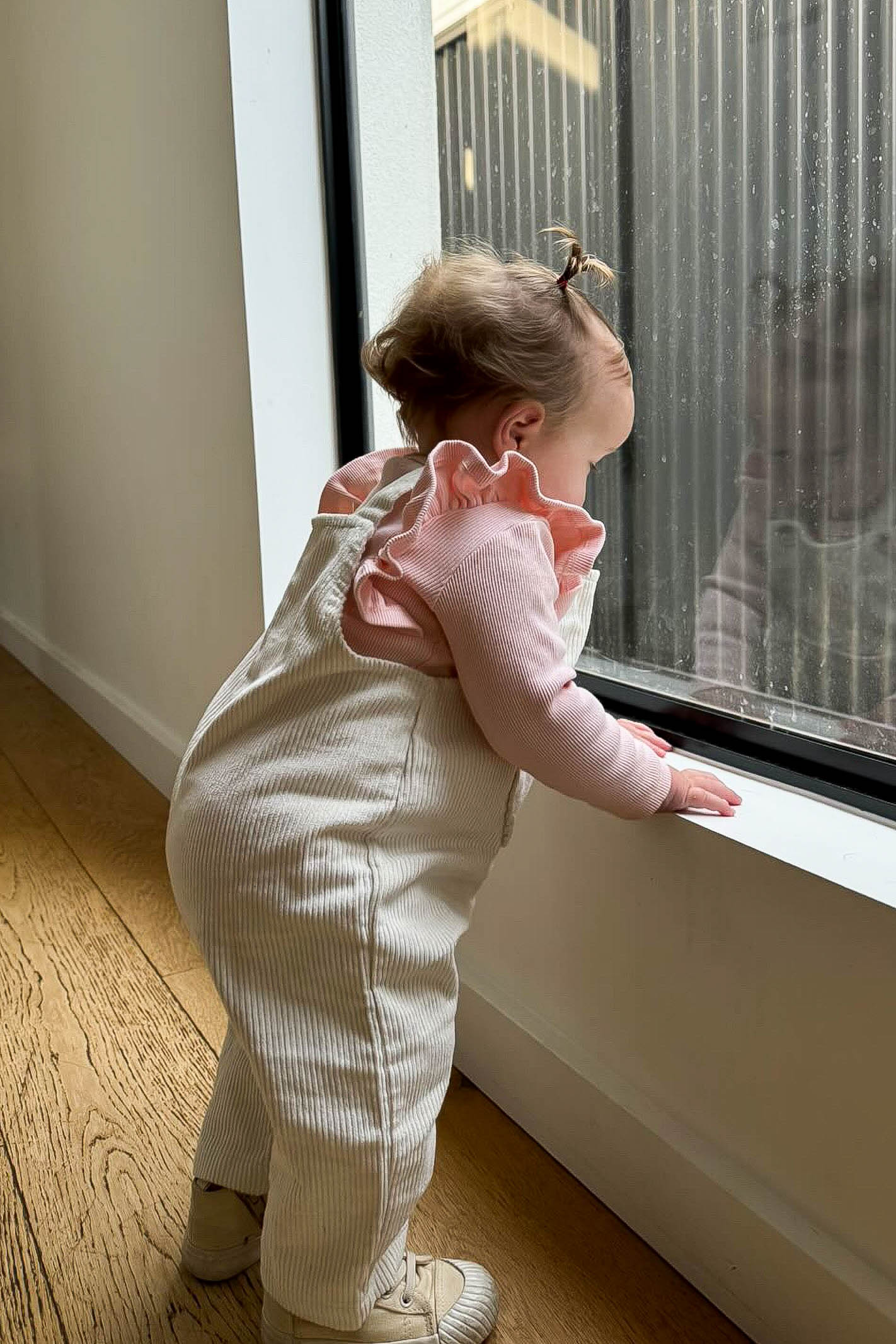 Toddler Cream Corduroy Overalls