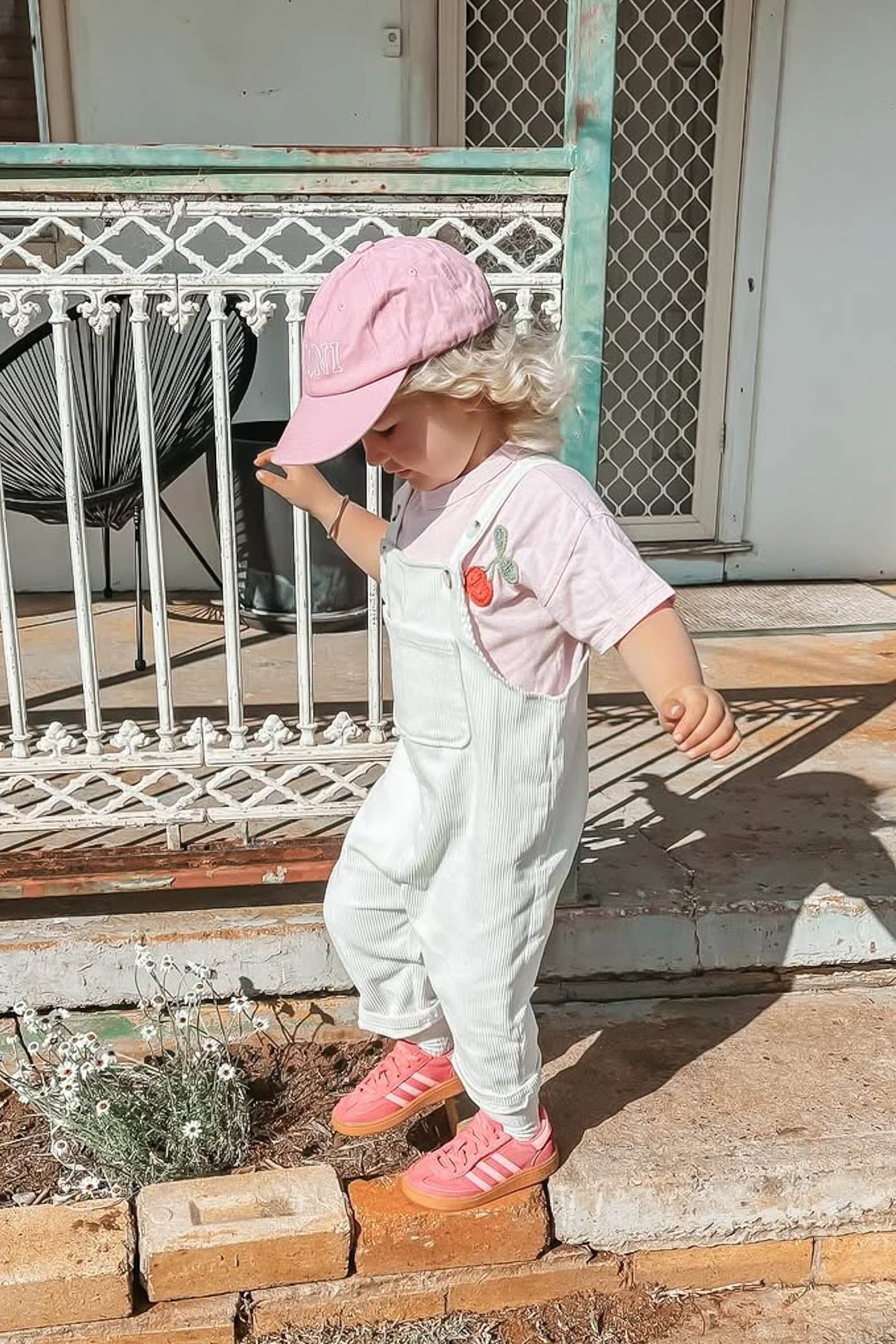 Toddler Cream Corduroy Overalls