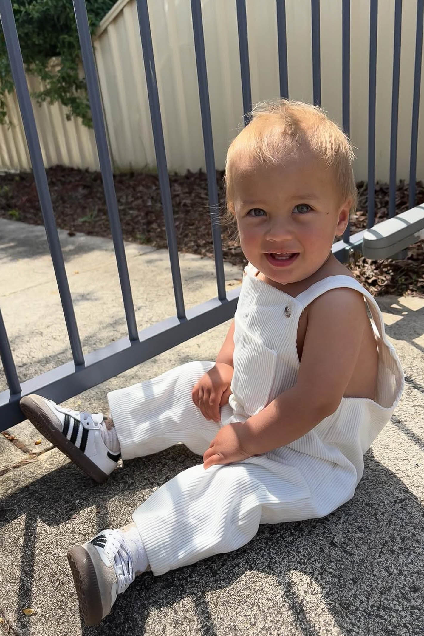 Toddler Cream Corduroy Overalls