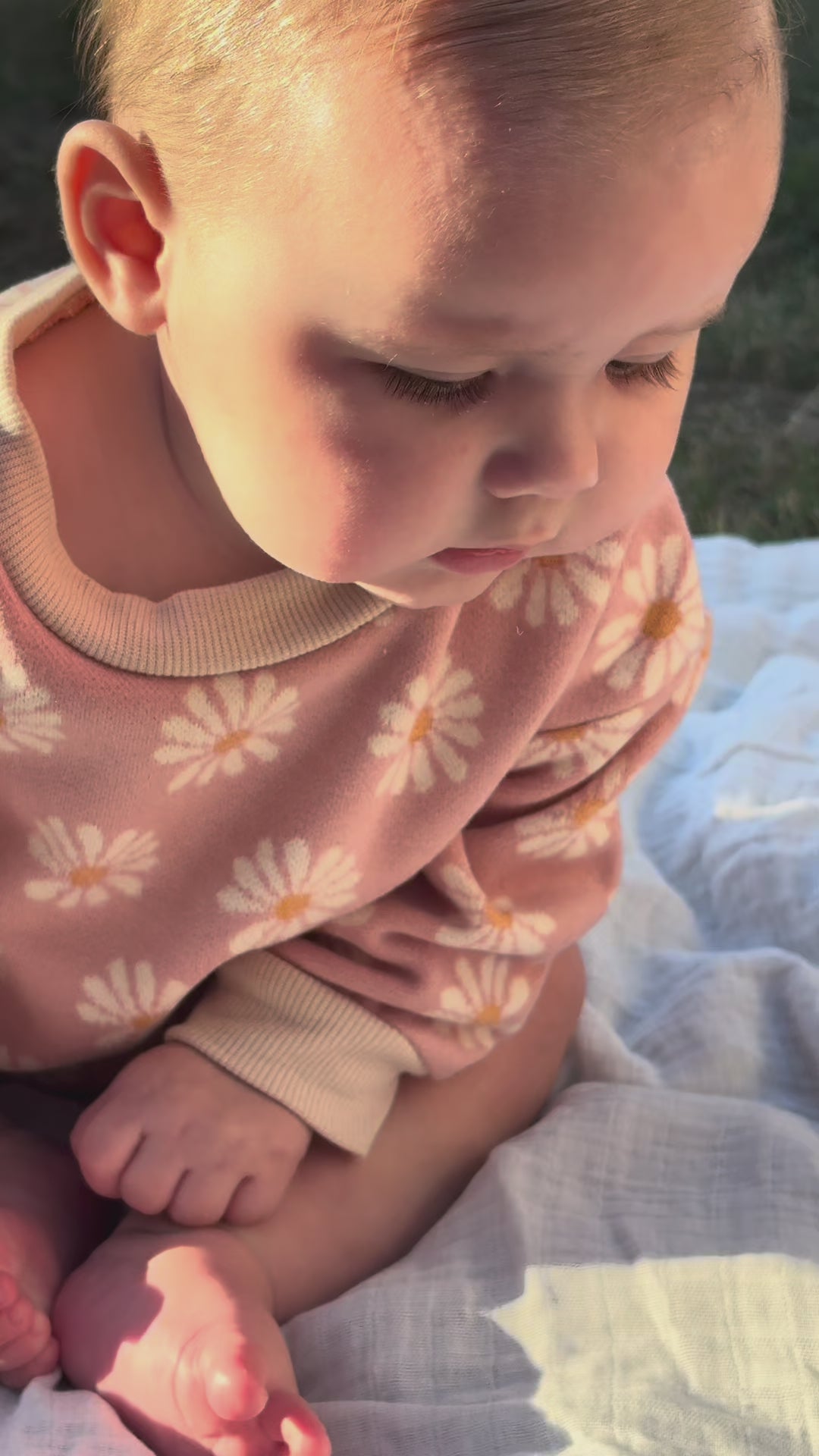 Pink Daisy Knit Baby Bodysuit