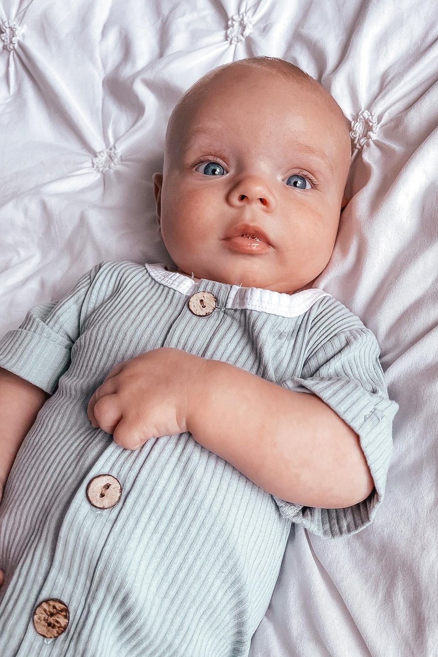 blue ribbed bodysuit