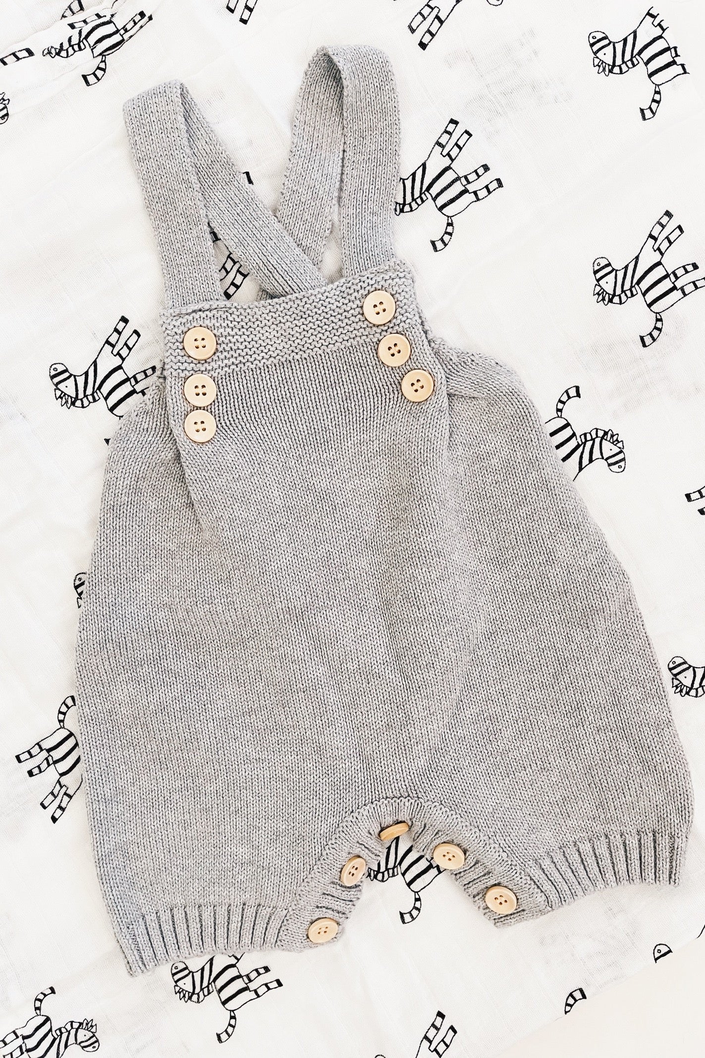 grey knit overalls