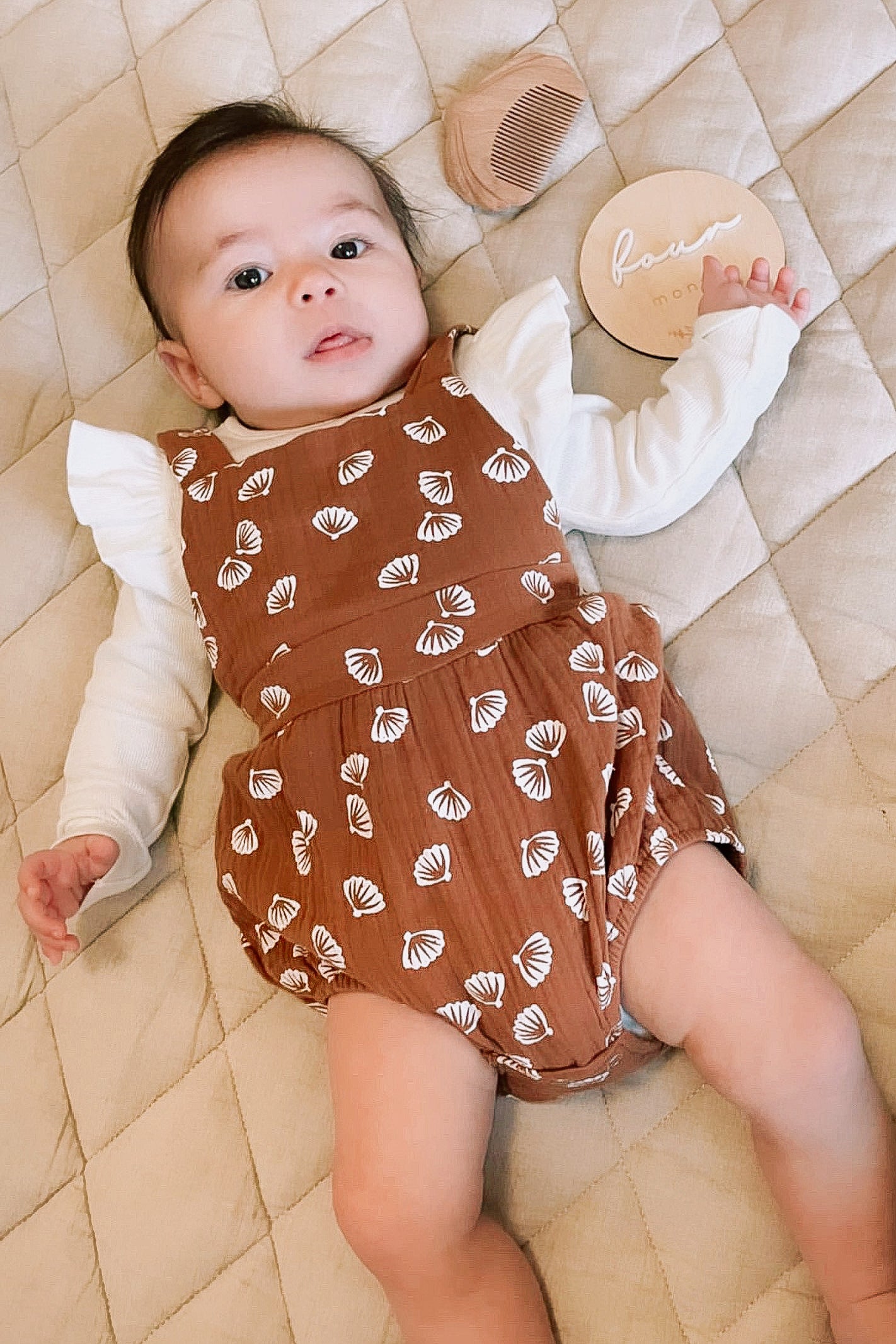 baby girl shell overalls